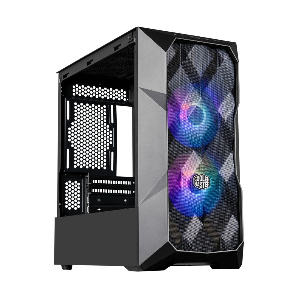 Gabinete Cooler Master MasterBox TD300 Mesh con Ventana ARGB Mini Tower Mini-ITX/Micro-ATX USB 3.0 sin Fuente 2 Ventiladores ARGB Instalados Negro