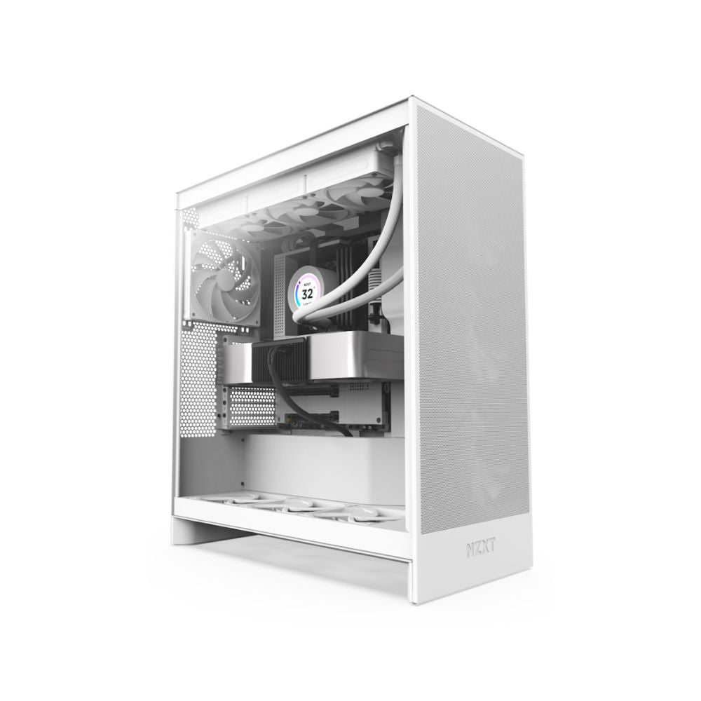 Gabinete NZXT H7 Flow 2024, Midi-Tower, ATX/EATX/Micro-ATX/Mini-ITX, USB 3.0, sin Fuente, 3 Ventiladores Instalados, Blanco