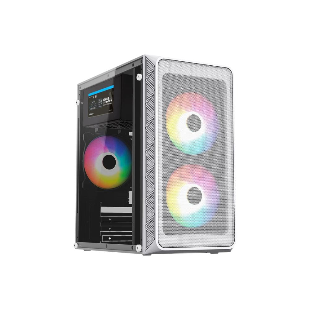 Gabinete Acteck Doom Pro Mesh GI730M, Mini-Tower, Micro-ATX/Mini-ITX, USB 2.0/3.0, con Fuente de 600W, 3 Ventiladores Instalados, Blanco