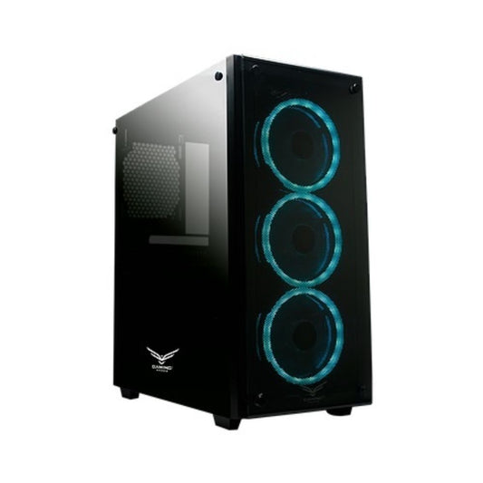Gabinete Naceb Player, Midi-Tower, ATX/Micro-ATX/Mini-ITX, USB 2.0/3.0, sin Fuente, 3 Ventiladores Instalados, Negro