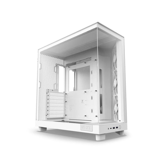 Gabinete NZXT H6 Flow, Midi-Tower, ATX/Micro-ATX/Mini-ITX, USB 3.0, sin Fuente, 3 Ventiladores Instalados, Blanco