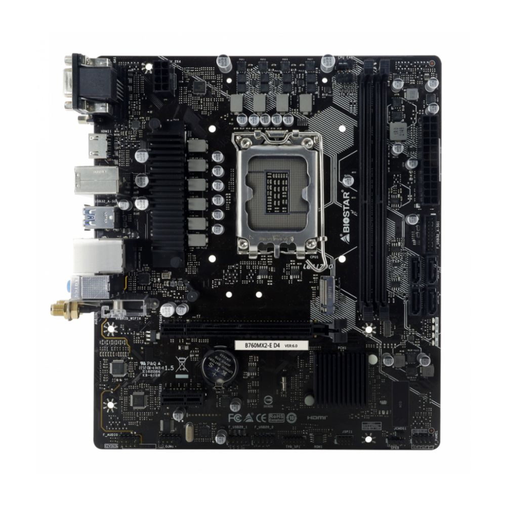 Tarjeta Madre Biostar B760MX2-E Micro-ATX LGA 1700 Intel B760 64GB DDR4 HDMI