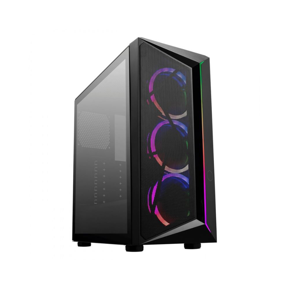 Gabinete Cooler Master CMP 510, Midi-Tower, ATX/Micro-ATX/Mini-ITX, USB 2.0/3.0, sin Fuente, 3 Ventiladores Instalados, Negro