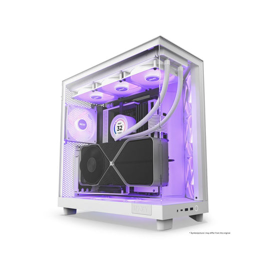 Gabinete NZXT H6 Flow RGB, Midi-Tower, ATX/Micro-ATX/Mini-ITX, USB 3.0, sin Fuente, 3 Ventiladores Instalados, Blanco