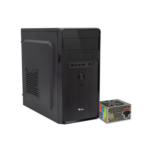 Gabinete Stylos Gabinete Mini, Mini-Tower, Micro-ATX/Mini-ITX, USB 3.0, con Fuente de 500W, sin Ventiladores Instalados, Negro/Rojo
