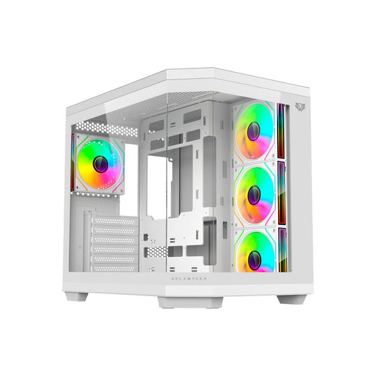 Gabinete Balam Rush Tank Super 9600 TB, Midi-Tower, ATX/Micro-ATX/Mini-ITX, USB 2.0/3.0, sin Fuente, 4 Ventiladores Instalados, Blanco