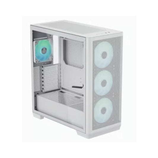 Gabinete Apnx C1, Midi-Tower, ATX/Micro-ATX/Mini-ITX, USB 3.0, sin Fuente, 4 Ventiladores Instalados, Blanco