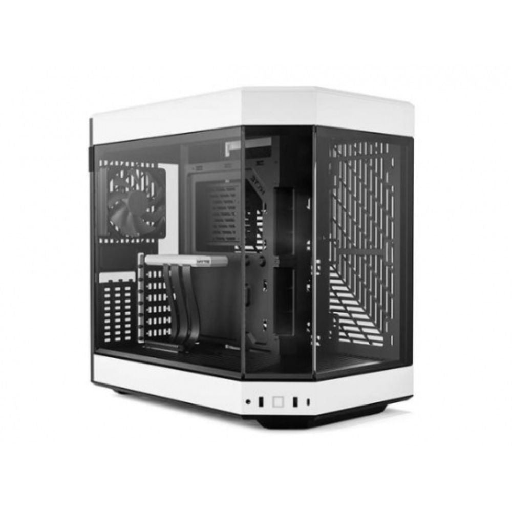 Gabinete HYTE Y60 CS-HYTE-Y60-BW, Panda (Blanco con Negro), Cristal Templado Panorámico, Cámara Dual, ATX, 3 Ventiladores, Cable Riser PCIe 4.0 Incluido, Sin Fuente