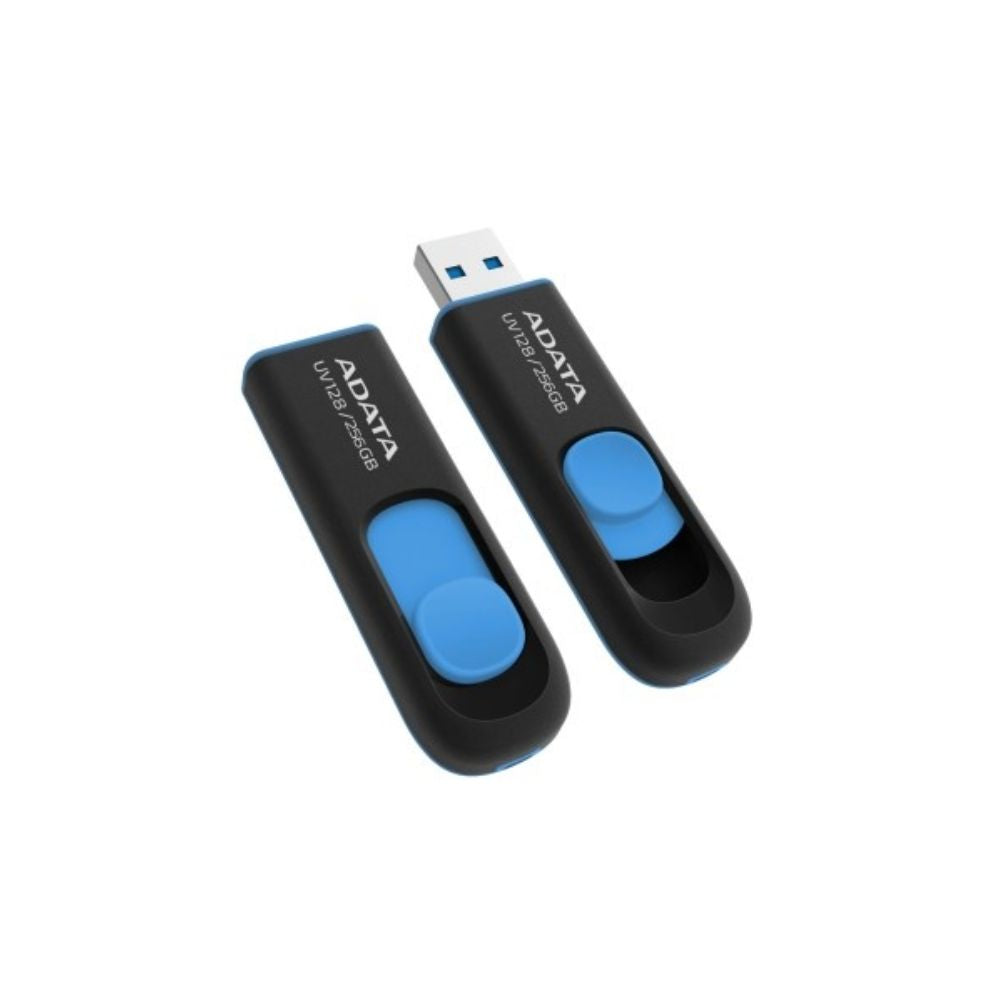 Memoria USB Adata Dashdrive UV128 256GB Negro/Azul | USB-A 3.0 | Alto Rendimiento