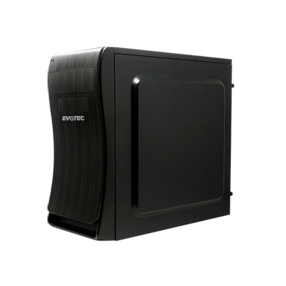 Gabinete Evotec Bassu, Micro-Tower, Micro-ATX/Mini-ITX, USB 2.0, con Fuente de 600W, sin Ventiladores Instalados, Negro