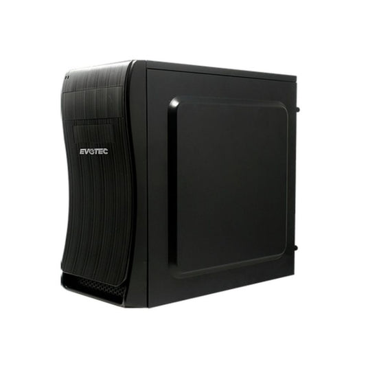 Gabinete Evotec Bassu, Micro-Tower, Micro-ATX/Mini-ITX, USB 2.0, con Fuente de 600W, sin Ventiladores Instalados, Negro