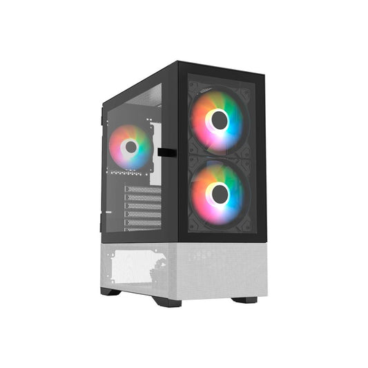 Gabinete Balam Rush Nitrox Crystal 5500 CBW, Midi-Tower, Micro-ATX/Mini-ITX, USB 2.0/3.0, sin Fuente, 3 Ventiladores Instalados, Negro/Blanco