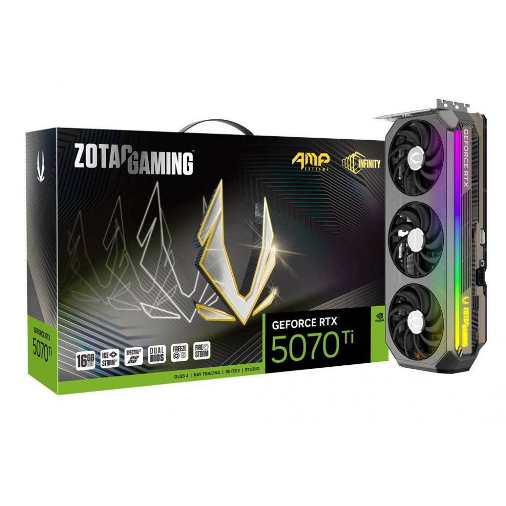 Tarjeta de Video Zotac NVIDIA GeForce RTX 5070 Ti AMP Extreme INFINITY 16GB 256-bit GDDR7 PCI Express x16 5.0