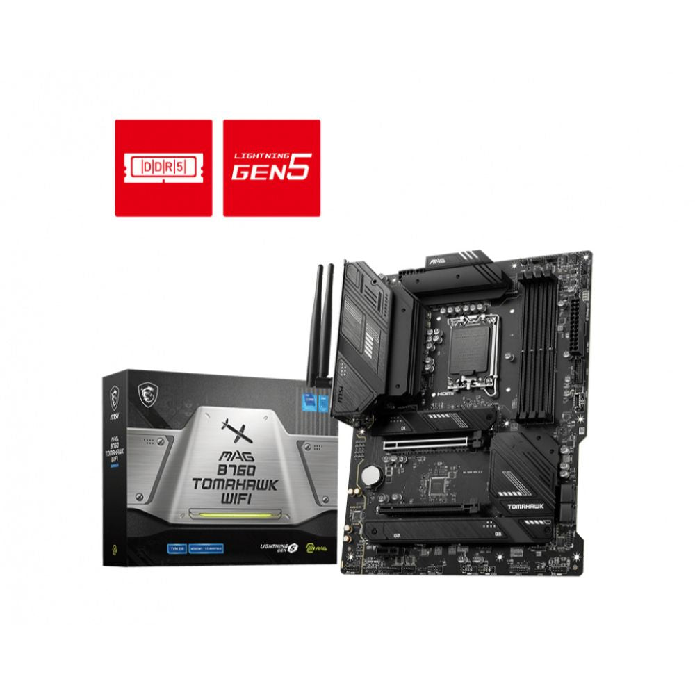 Tarjeta Madre MSI MAG B760 TOMAHAWK WIFI ATX LGA 1700 Intel B760 128GB DDR5 HDMI/DP para Intel