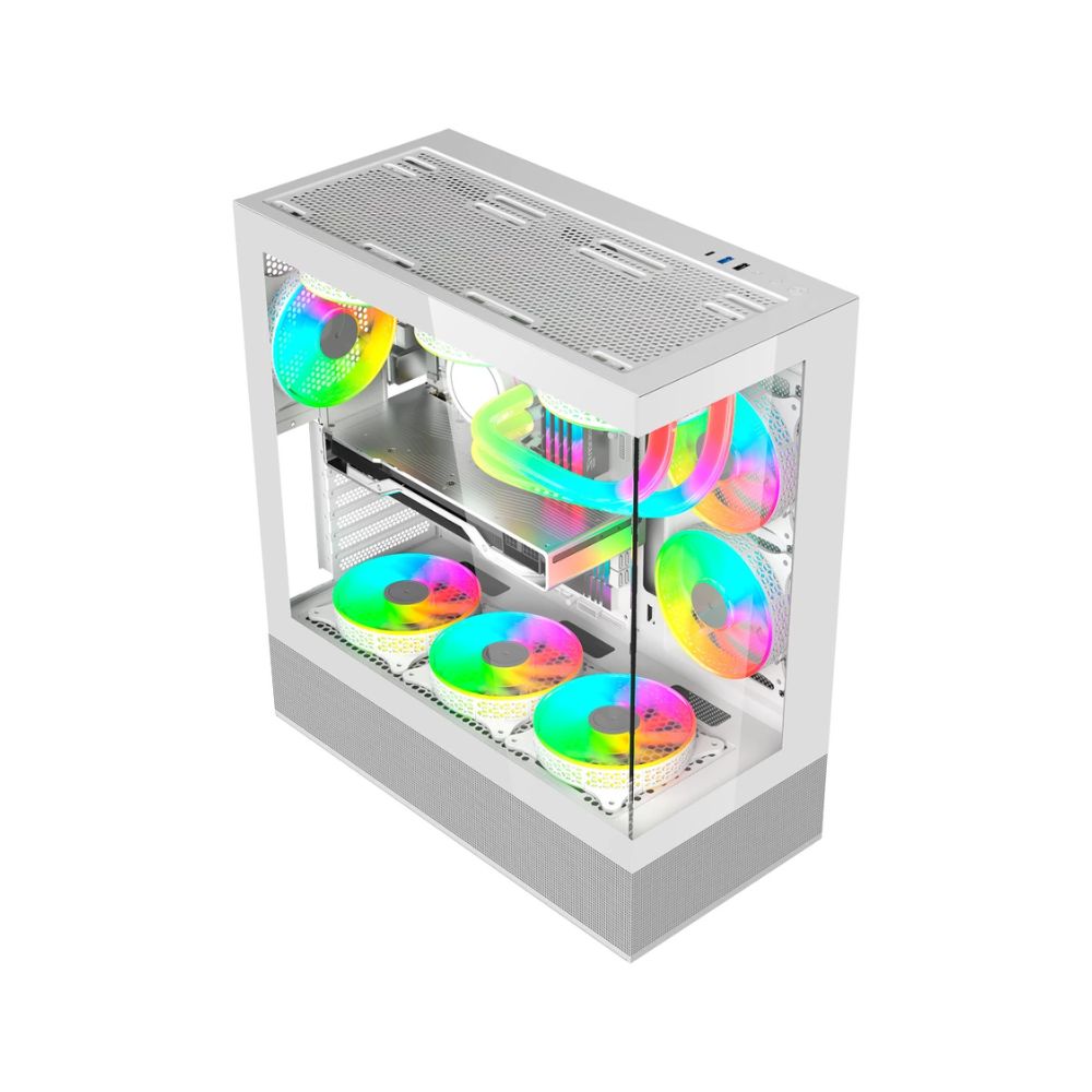 Gabinete Balam Rush Tank Super 9200 TB, Midi-Tower, ATX/Micro-ATX/Mini-ITX, USB 2.0/3.0, sin Fuente, 3 Ventiladores Instalados, Blanco