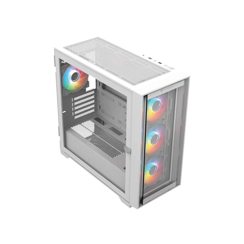 Gabinete Balam Rush Carbono Twin Mate 8000, Midi-Tower, Micro-ATX/Mini-ITX, USB 2.0/3.0, sin Fuente, 4 Ventiladores Instalados, Blanco