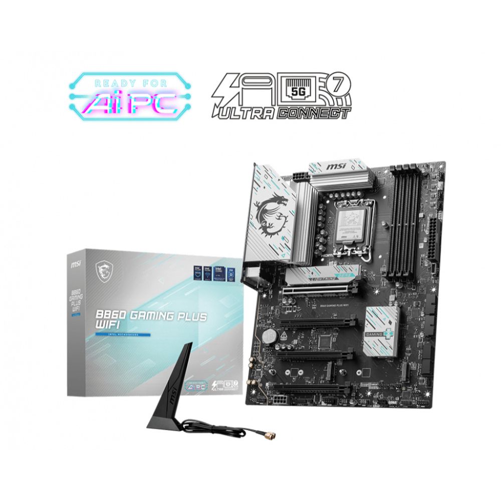 Tarjeta Madre MSI B860 GAMING PLUS WIFI ATX LGA 1851 Intel B860 256GB DDR5 HDMI DP para AMD