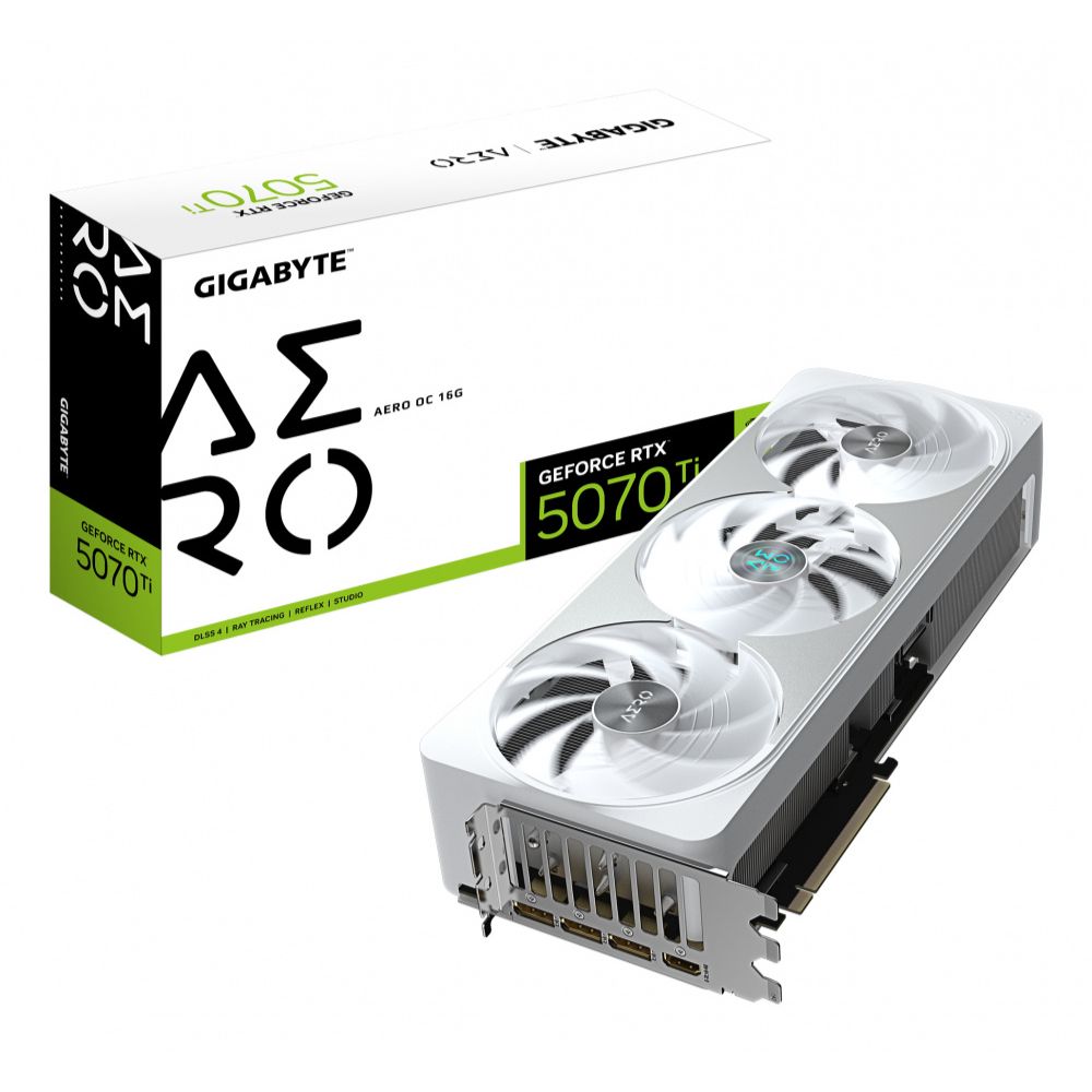 Tarjeta de Video Gigabyte NVIDIA GeForce RTX 5070 Ti AERO OC 16GB 256-bit GDDR7 PCI Express 5.0