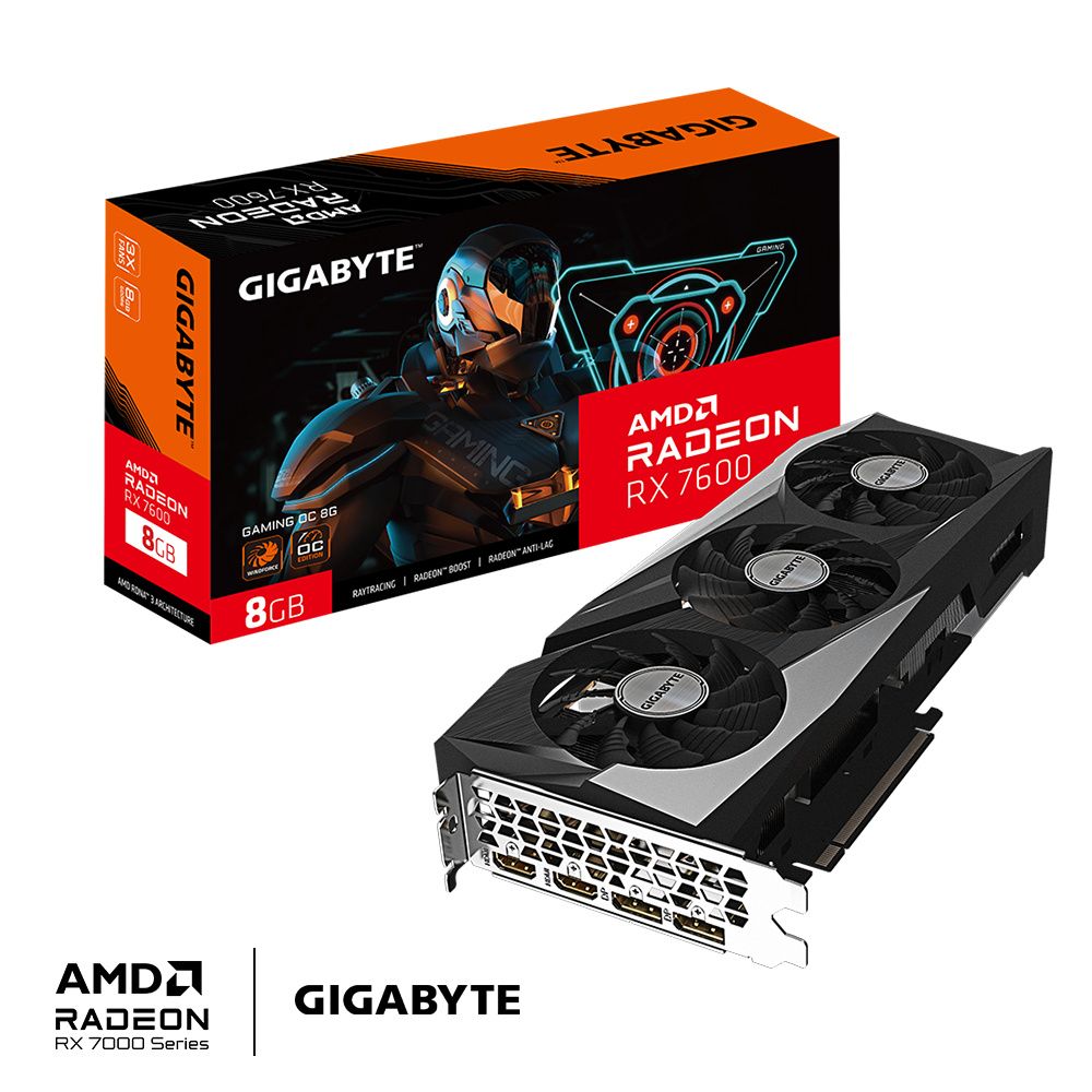 Tarjeta de Video Gigabyte Radeon RX 7600 GAMING OC 8G 8GB 256-bit GDDR6 PCI Express 4.0