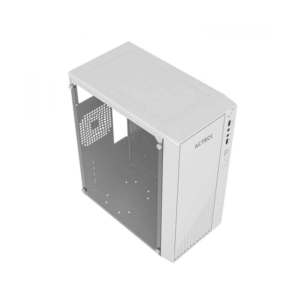 Gabinete Acteck Kioto GC220, Mini-Tower, Micro-ATX/Mini-ITX, USB 2.0, con Fuente de 500W, sin Ventiladores Instalados, Blanco
