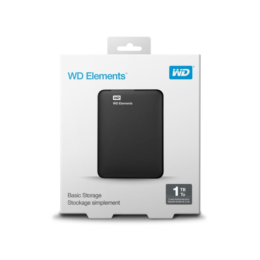 Disco Duro Externo Western Digital WD Elements 2.5", 1TB, USB 3.0, Negro, Compatible con Mac/PC