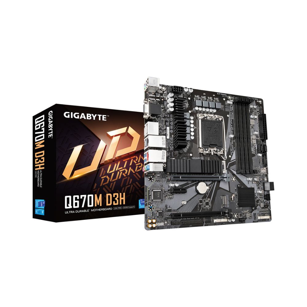 Tarjeta Madre Gigabyte Q670M D3H, Micro-ATX, LGA 1700, Intel Q670, 128GB DDR5, HDMI/DP para Intel