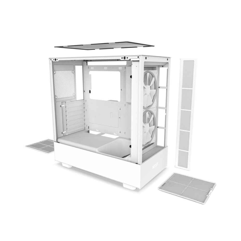 Gabinete NZXT H5 Elite, Midi-Tower, ATX/EATX/Micro-ATX/Mini-ITX, USB 3.0, sin Fuente, 3 Ventiladores Instalados, Blanco