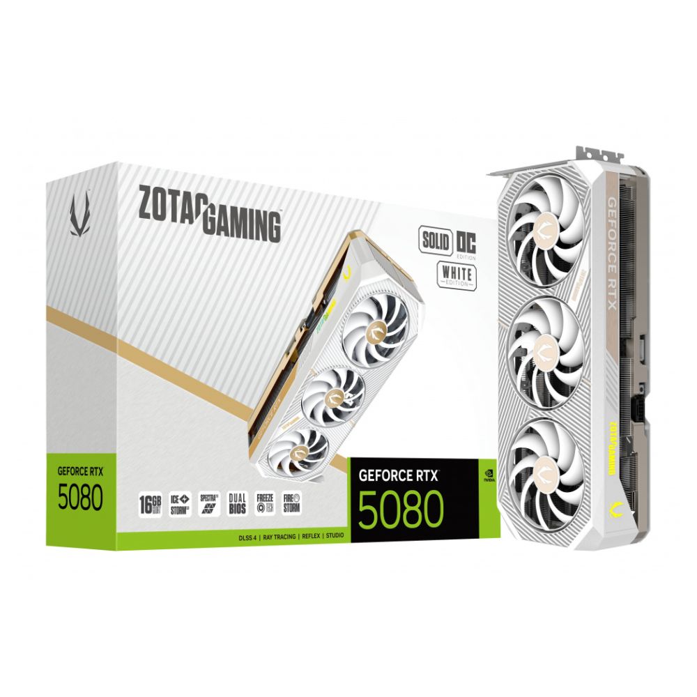 Tarjeta de Video Zotac GeForce RTX 5080 Gaming Solid OC 16GB GDDR7 PCIe x16 5.0