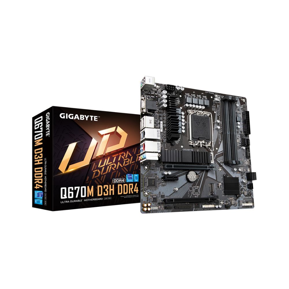 Tarjeta Madre Gigabyte Q670M D3H DDR4, Micro-ATX, LGA 1700, Intel Q670, 128GB DDR4, HDMI/DP para Intel