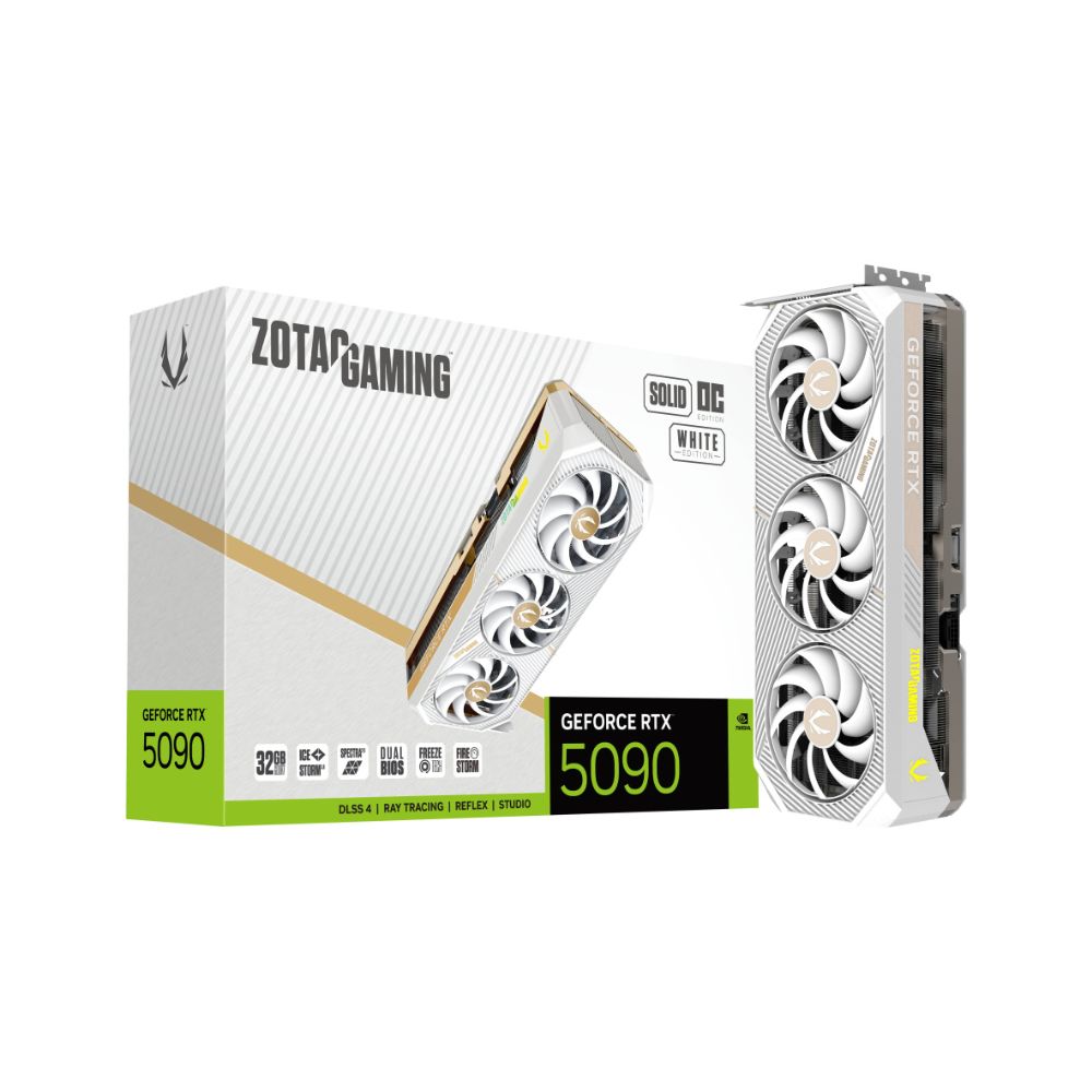 Tarjeta de Video Zotac GeForce RTX 5090 SOLID OC 32GB GDDR7 PCIe x16 5.0 Blanco