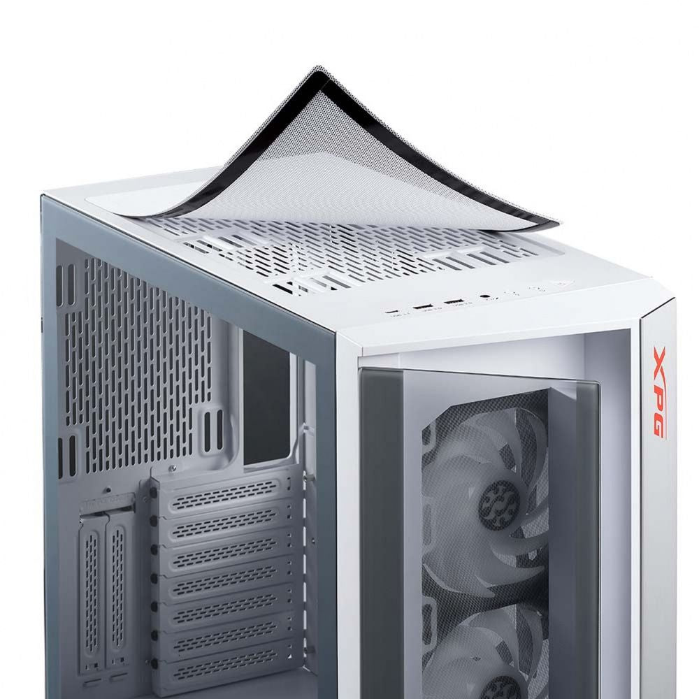 Gabinete Gamer XPG Cruiser Ventana LED RGB Midi-Tower ATX/CEB/EATX/EEB/Micro ATX/Mini-ITX USB 3.0/3.1 sin Fuente 3 Ventiladores RGB Blanco