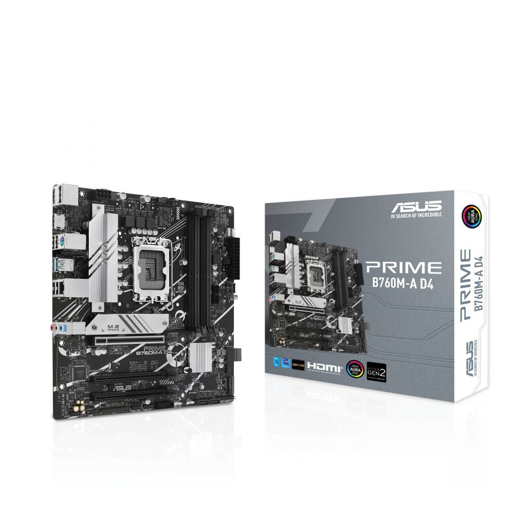 Tarjeta Madre ASUS PRIME B760M-A D4 Micro-ATX LGA 1700 Intel B760 128GB DDR4 HDMI