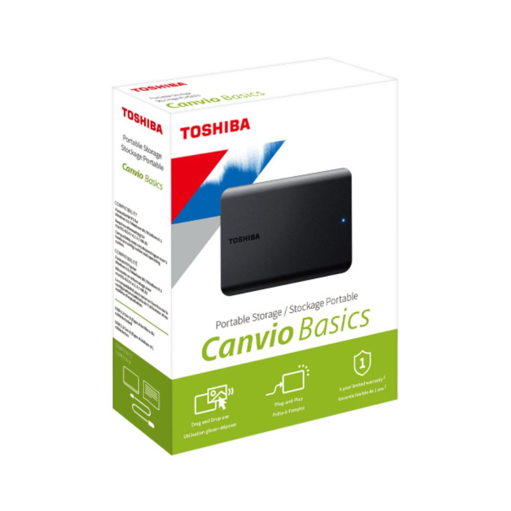 Disco Duro Externo Toshiba Canvio Basics 2.5", 4TB, USB 3.0, Negro – para Mac/PC