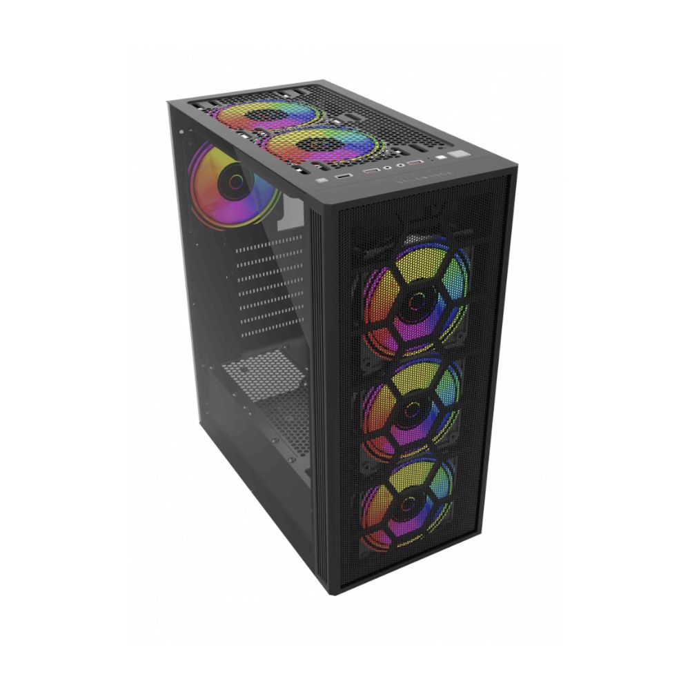 Gabinete Balam Rush DragonFly II Mesh GM740 Negro, Midi-Tower, ATX/Micro-ATX/Mini-ITX, USB 2.0/3.0, sin Fuente, 4 Ventiladores Instalados, Negro