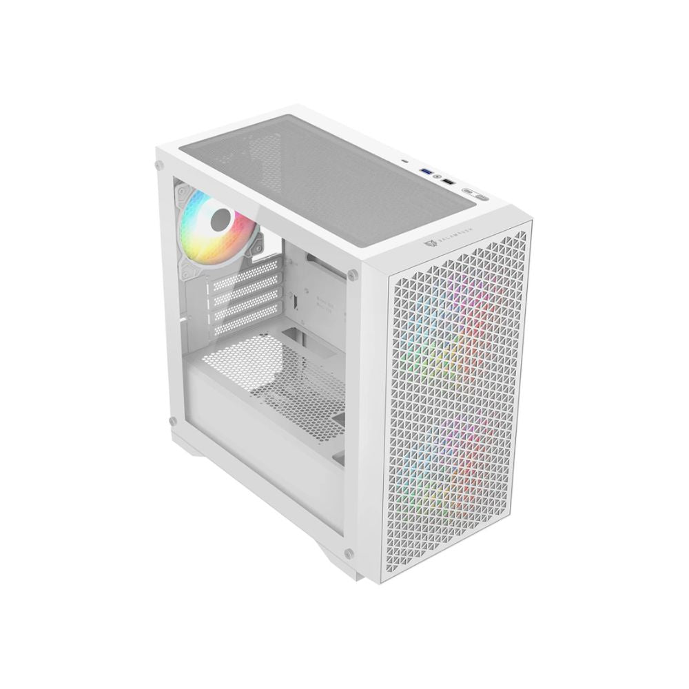 Gabinete Balam Rush Carbono Aircool 4000A, Mini-Tower, Micro-ATX/Mini-ITX, USB 2.0/3.0, sin Fuente, 3 Ventiladores Instalados, Blanco