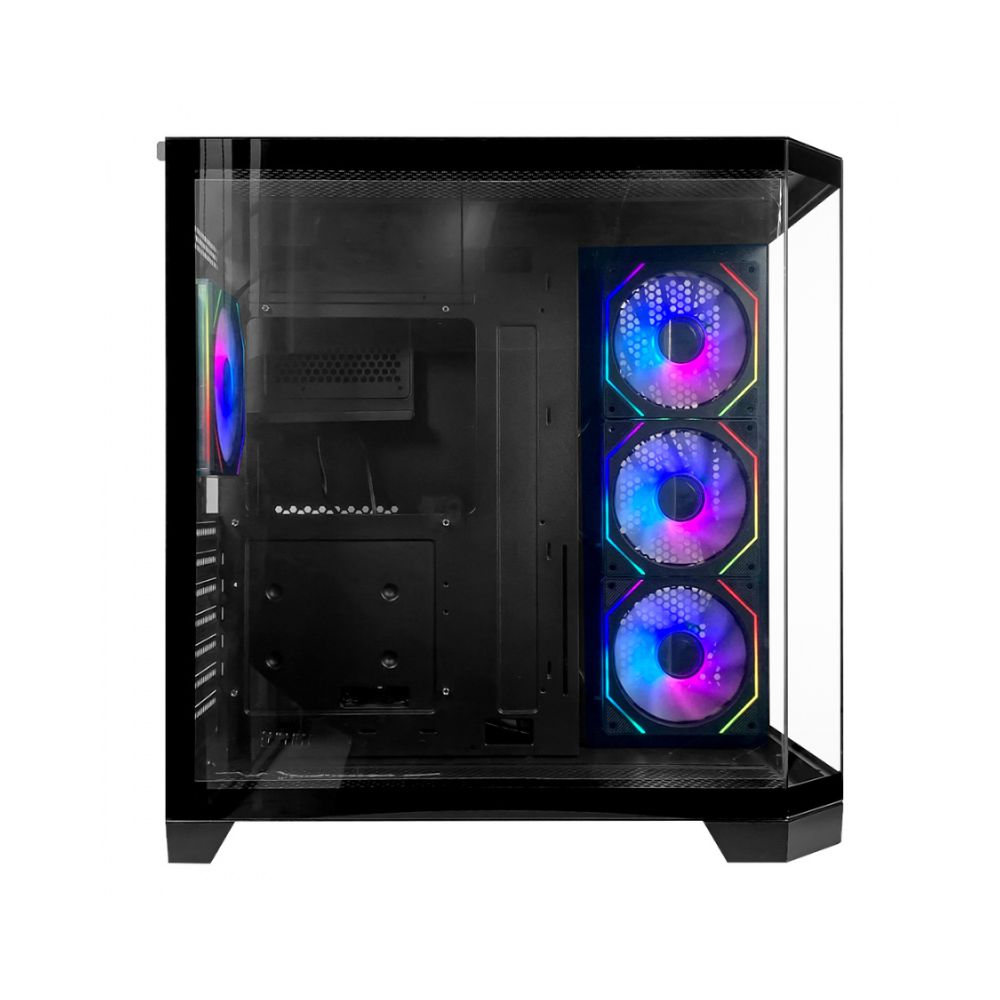 Gabinete XZEAL X-TRON XZGAXT1B, Negro, Cristal + Metal, Micro ATX, 4 Ventiladores ARGB, USB 3.0, Sin Fuente