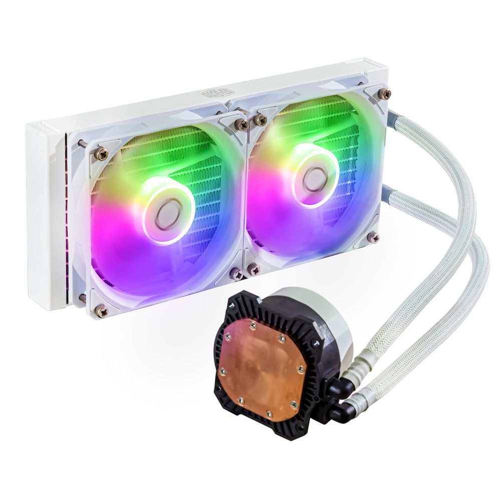 Enfriamiento Líquido Cooler Master MasterLiquid 240L Core ARGB CPU 240mm 2x120mm hasta 1750RPM Blanco