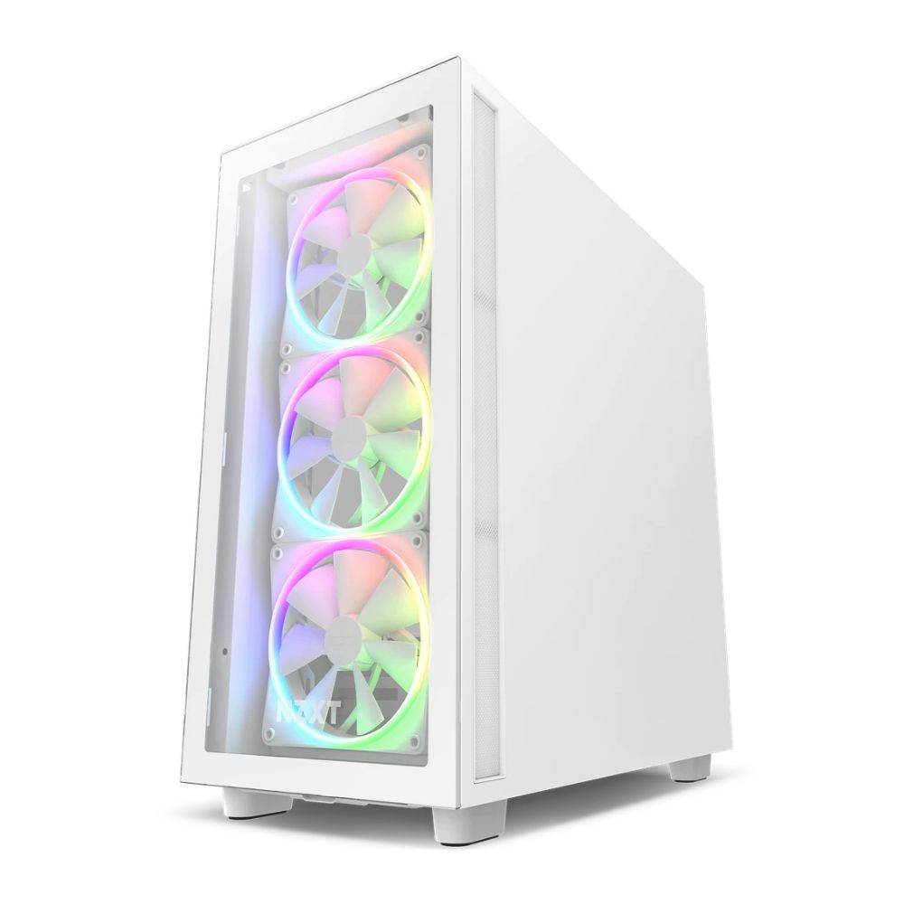 Gabinete NZXT H7 Elite con Ventana RGB Midi-Tower Mini-ITX/Micro-ATX/ATX/EATX USB 3.0 4 Ventiladores Blanco Mate