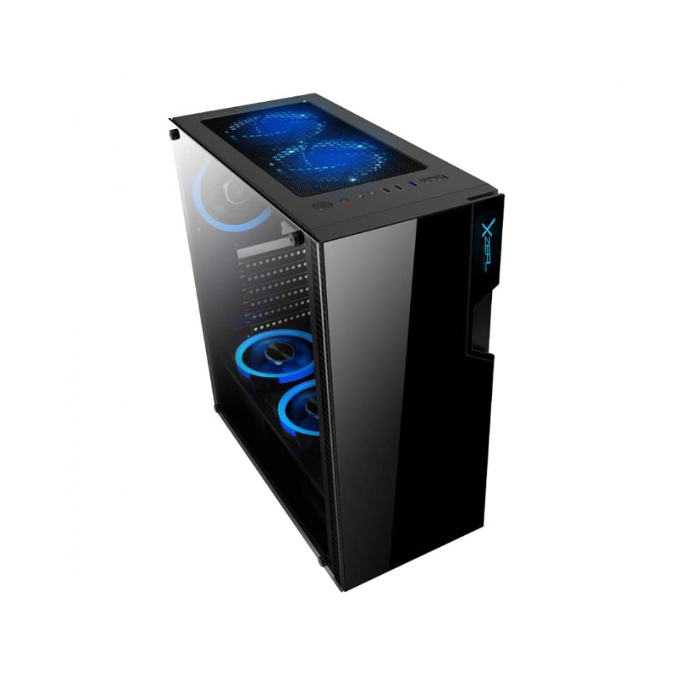 Gabinete Xzeal XZ130, Midi-Tower, ATX/Micro-ATX/Mini-ITX, USB 2.0/3.0, sin Fuente, 3 Ventiladores Instalados, Negro