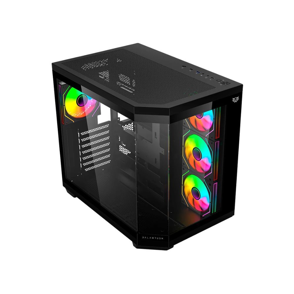 Gabinete Balam Rush Tank Super 9600 TB, Midi-Tower, ATX/Micro-ATX/Mini-ITX, USB 2.0/3.0, sin Fuente, 4 Ventiladores Instalados, Negro
