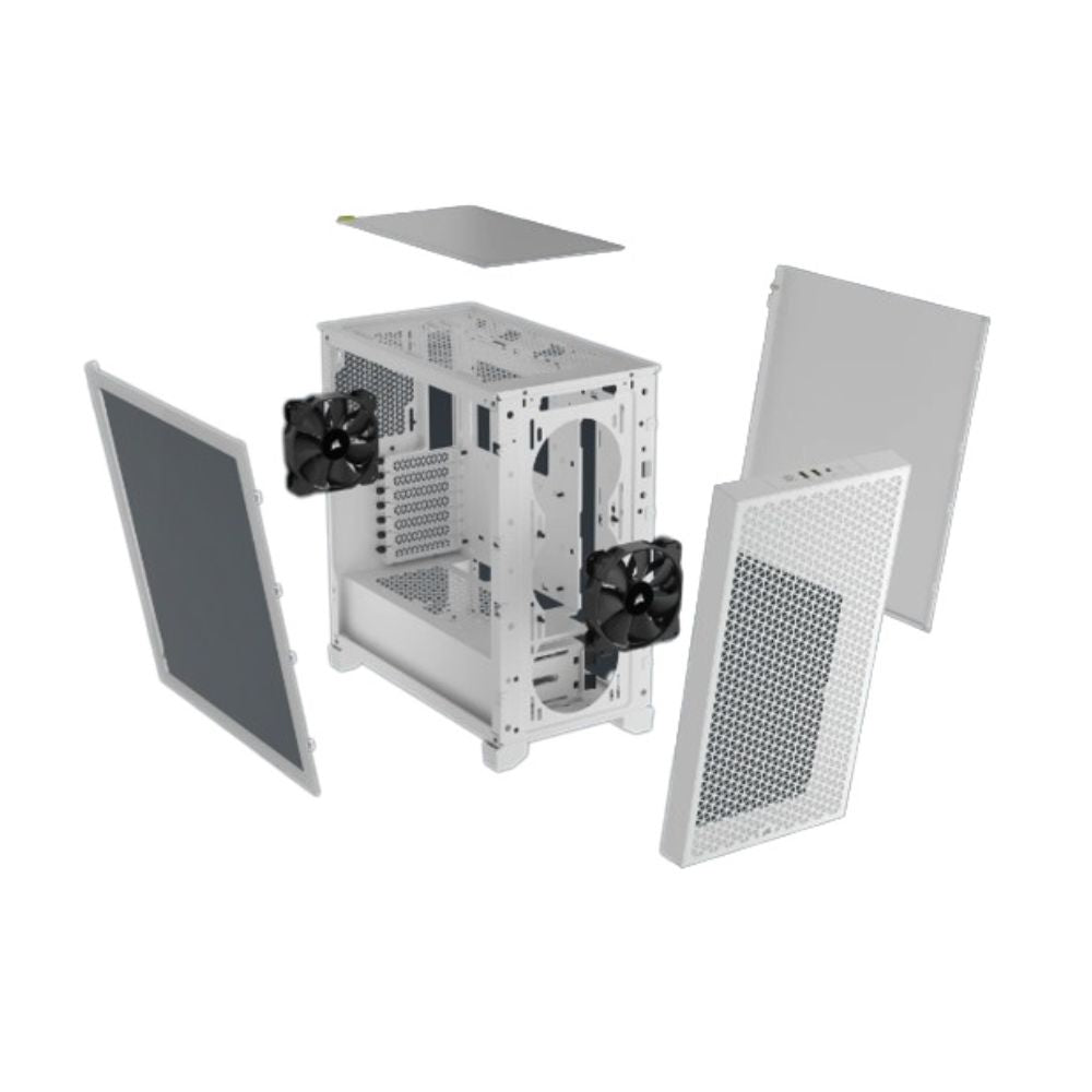 Gabinete Corsair 3000D AIRFLOW, Midi-Tower, ATX/Micro-ATX/Mini-ITX, USB 3.0, sin Fuente, 2 Ventiladores Instalados, Blanco