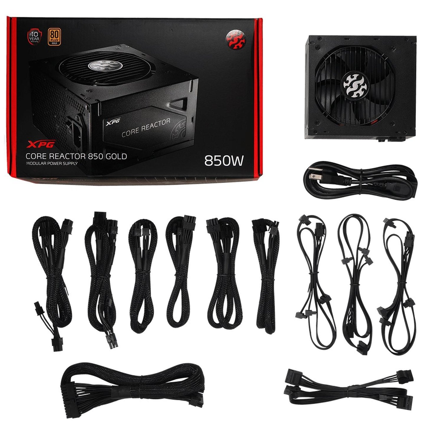 Fuente de Poder XPG CORE REACTOR II 80 PLUS Gold, 24-pin ATX, 120mm, 650W