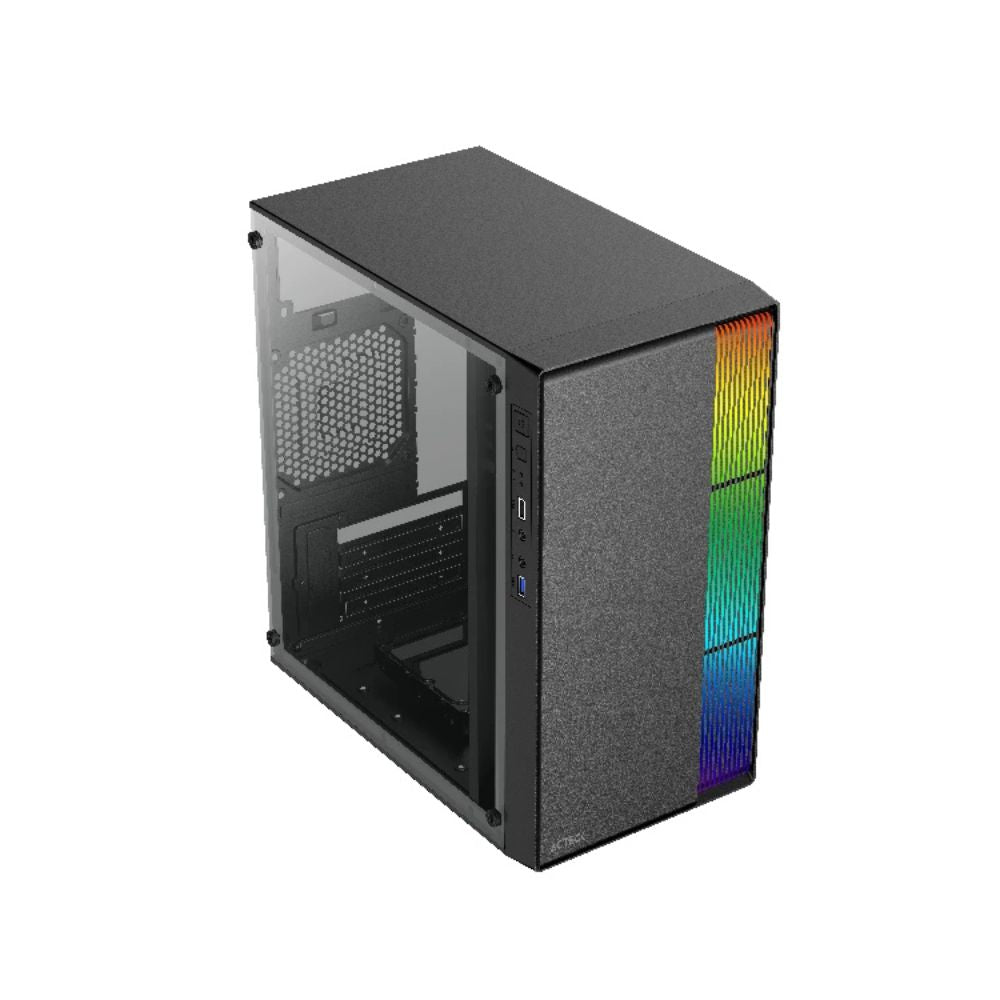 Gabinete Acteck Fusion II GI440, Micro-Tower, Micro-ATX/Mini-ITX, USB 2.0/3.0, con Fuente de 500W, sin Ventiladores Instalados, Negro