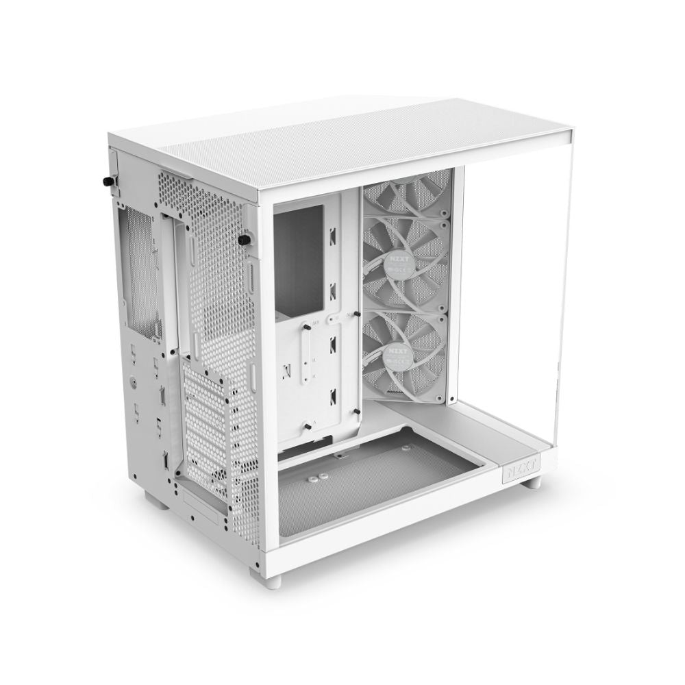 Gabinete NZXT H6 Flow, Midi-Tower, ATX/Micro-ATX/Mini-ITX, USB 3.0, sin Fuente, 3 Ventiladores Instalados, Blanco