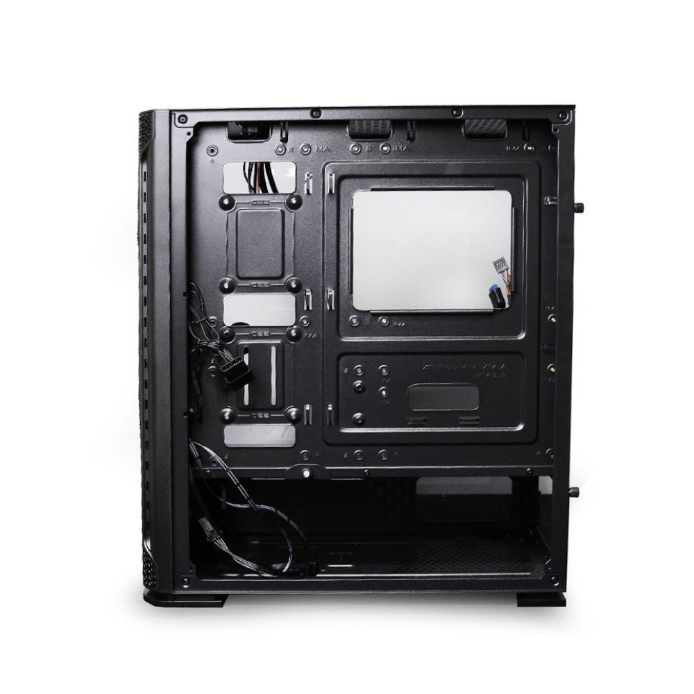 Gabinete Yeyian Hollow 2500 con Ventana Midi-Tower ATX/EATX/ITX/Micro ATX USB 3.2 sin Fuente 3 Ventiladores ARGB Negro