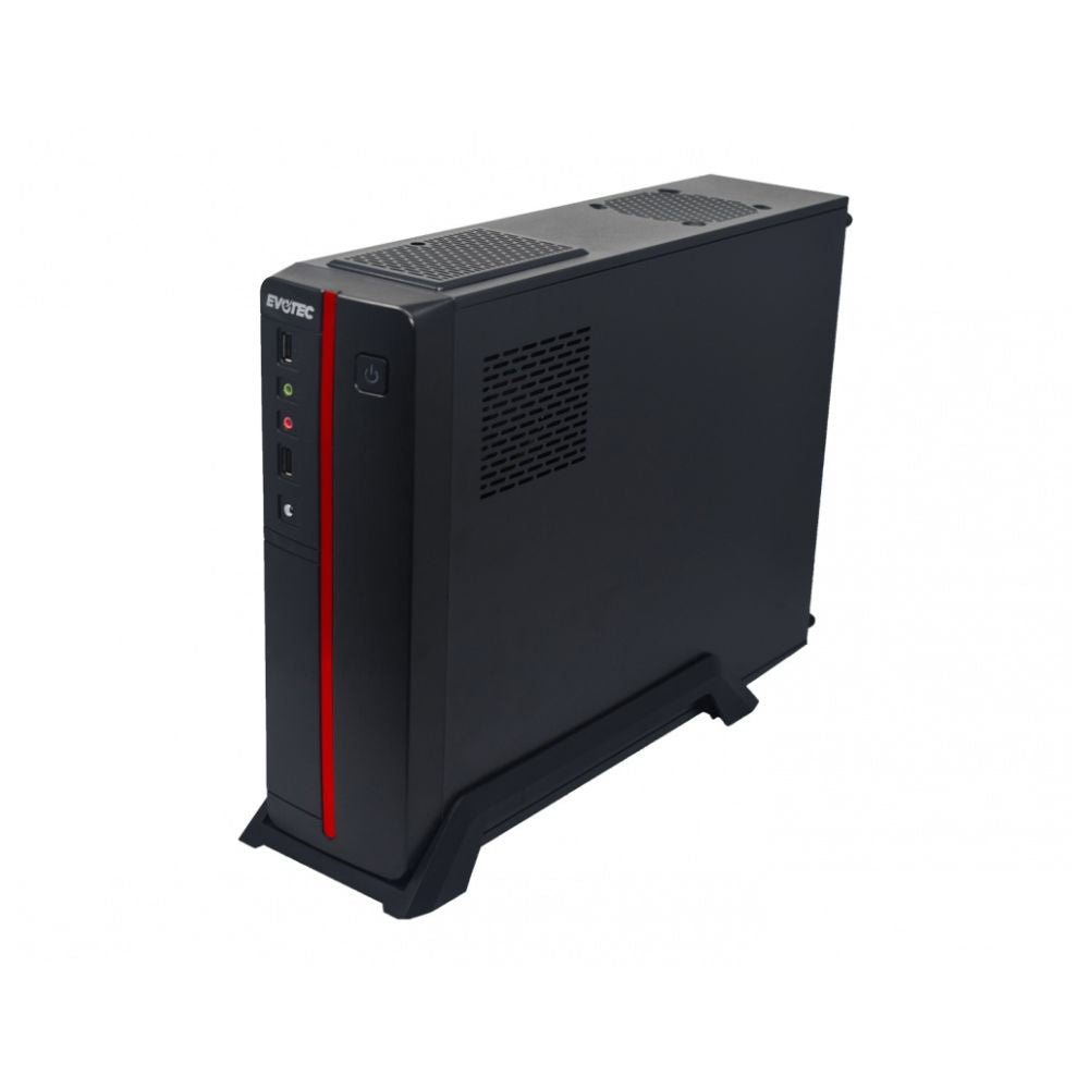 Gabinete Evotec EV-1011, Micro-Tower, Micro-ATX, USB 2.0, con Fuente de 600W, sin Ventiladores, Negro