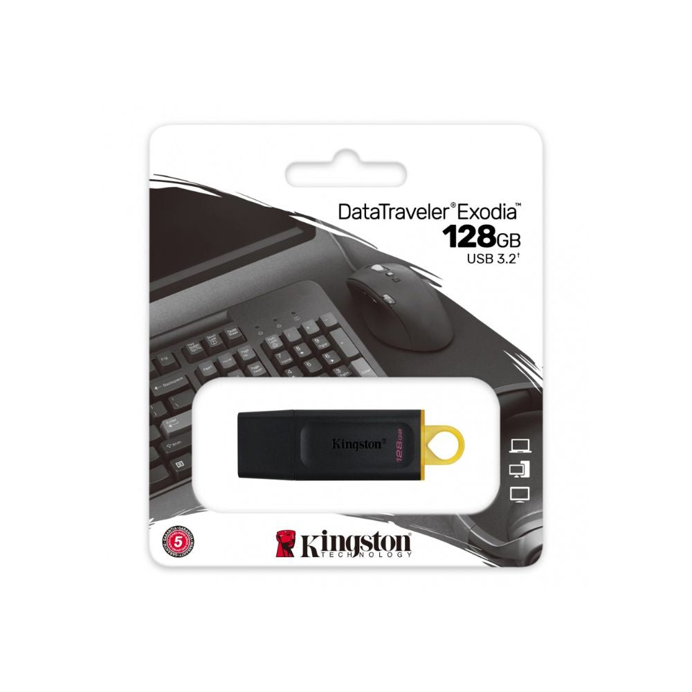 Memoria USB Kingston DataTraveler Exodia 128GB Negro | USB-A 3.0 | Alto Rendimiento