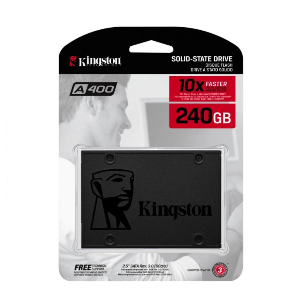 Kingston A400 240GB | SATA III | 500MB/s Lectura | 350MB/s Escritura | 2.5"