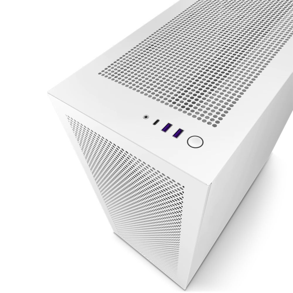 Gabinete NZXT H7 Flow con Ventana Midi-Tower Mini-ITX/Micro-ATX/ATX/EATX USB 3.0 sin Fuente 2 Ventiladores Instalados Negro/Blanco