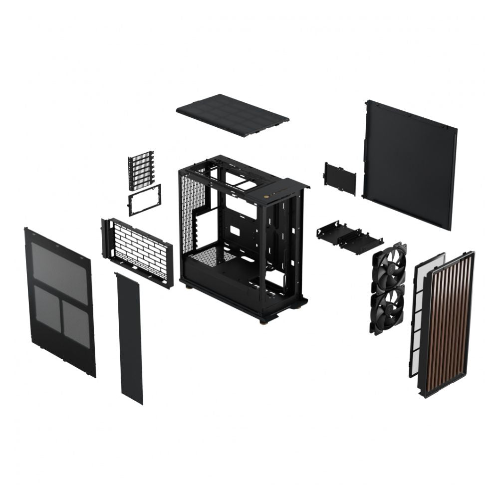Gabinete Fractal Design North Mesh con Ventana, Midi-Tower, ATX/Mini-ITX/Micro-ATX, USB 3.0, sin Fuente, 2 Ventiladores Instalados, Negro